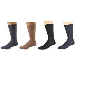 Diabetic Rib Combed Cotton Crew 4 Pr Socks
